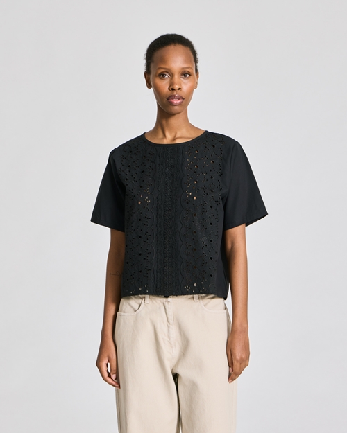 GAI + LISVA S/S LISVA COTTON BLOUSE BLACK